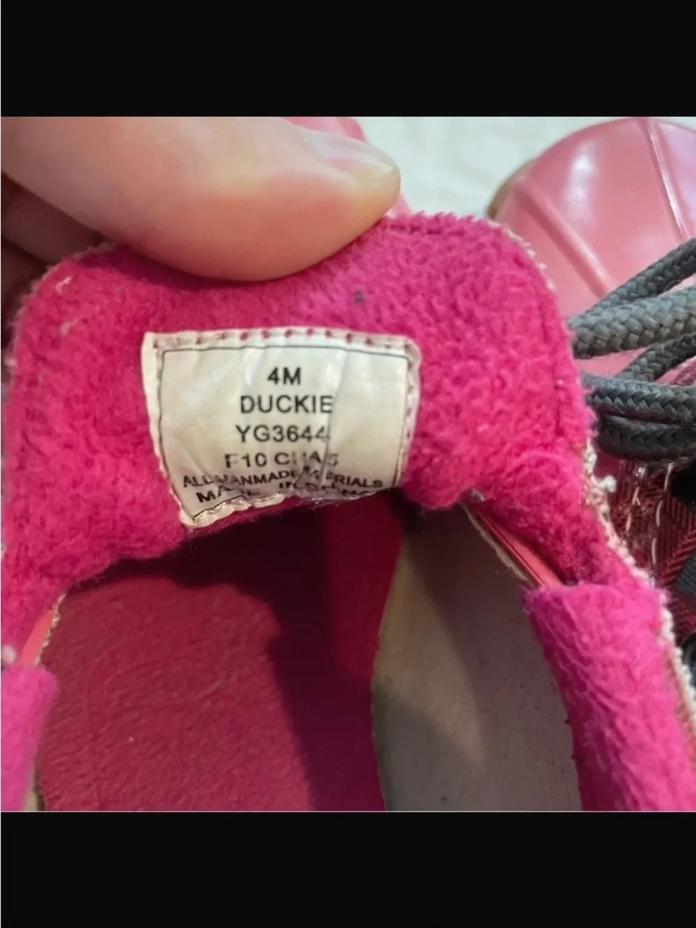 Sperry Kids Pink Waterproof Duck Boots - Plaid Trim 4y